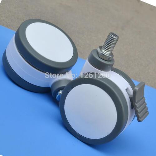 Furniture caster Full plastic screw with brake universal TPU caster swivel Medical Equipment Instrument wheel