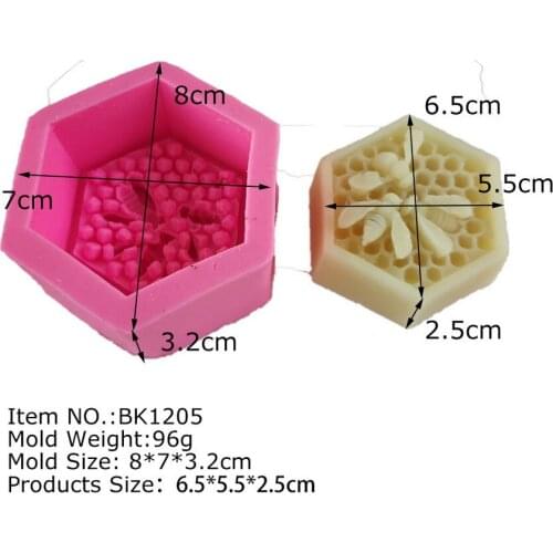 100pcs 3D Bee Honeycomb Fondant Bakeware Molds Silicone Handmade Soap Molds Cake Decorating Tool Chocolate Pastry Muffin Mold
