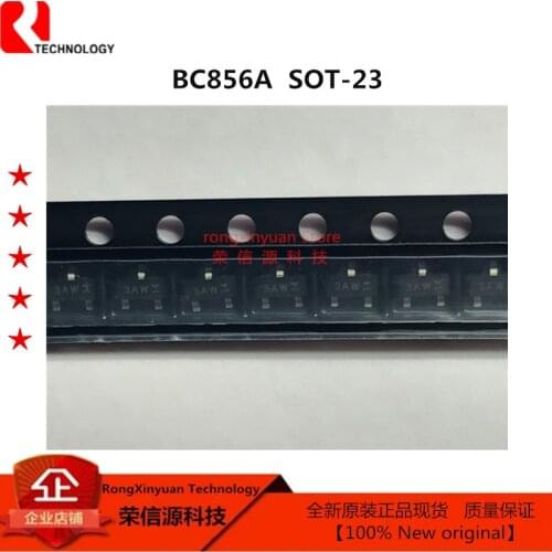 100 pcs/lot BC856A 3AW SOT-23 BC856 65V/0.1A PNP general purpose transistors 100% New original