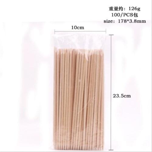 1000 X Nail Art Design Orange Wood Stick Cuticle Pusher Remover 17.8 cm Manicure tool