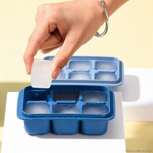 3PCS Food Grade Square Shape Ice Cube Silicone Mold Fruit Ice Cube Maker 6 Lattice Ice Tray Bar Kitchen Accessories