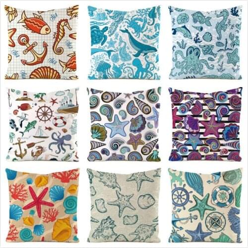 45cm*45cm Beautiful starfish imitated silk fabric throw pillow covers couch cushion cover home decorative pillows