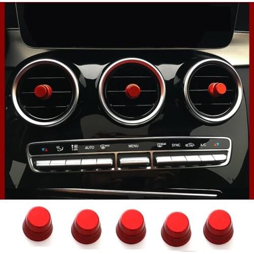5 piece air conditioner outlet knob switch button cover For Mercedes-Benz GLC C-class C200 C180L