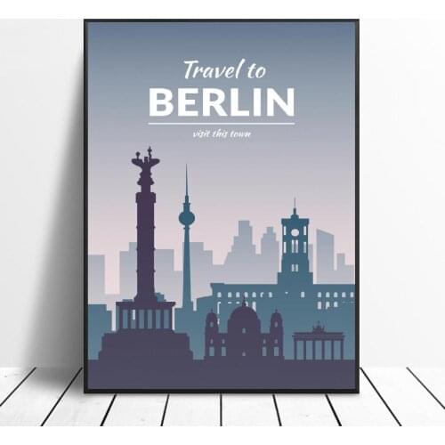 Berlin Canvas Travel Poster Prints Home Wall Art Decor Painting