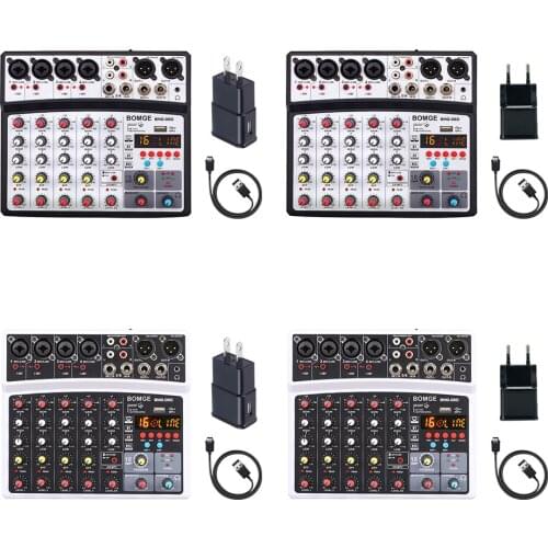 BMG-06D 6 Channels Sound Mixing Console 16 DSP Bluetooth-compatible USB Interface Record MP3 Computer 48V Phantom Power Monitor