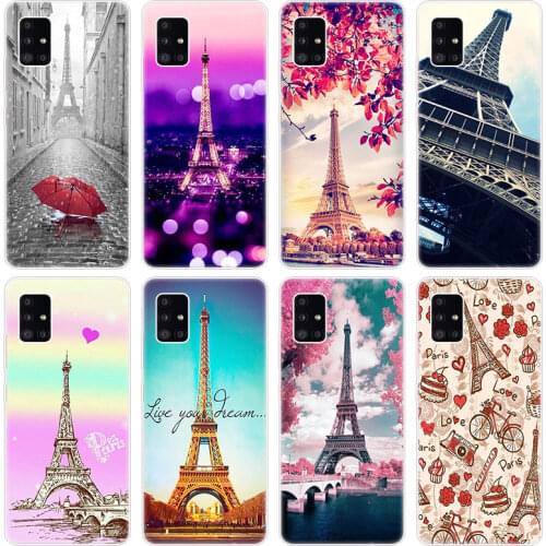 Paris Eiffel Tower Soft Case for Samsung Galaxy A12 A02 A03S A21S A22 A32 A52 A72 A82 Quantum 2 S21 Plus FE Ultra M02S M12 Cover