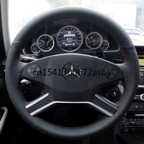 For Mercedes-Benz M-Class R-Class GL-Class ML350 ML400 R320 DIY imitation peach grain leather hand-sewn steering wheel cover