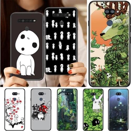 Black Soft Anime Kodama Tattoo For LG K92 K62 K52 K42 K31 K22 K71 K61 K51S K41S K30 K20 G8 G8S G8X Phone Case