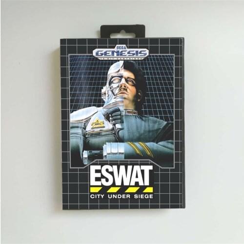 E-SWAT City Under Siege - USA Cover With Retail Box 16 Bit MD Game Card for Sega Megadrive Genesis Video Game Console