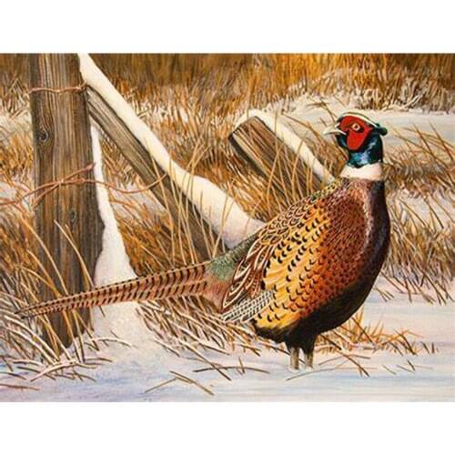 Pheasant 5D Mosaic Full Square Round Rhinestone Diamond Embroidery Needlework Diamond Painting Cross Stitch Home DecorZP-4471