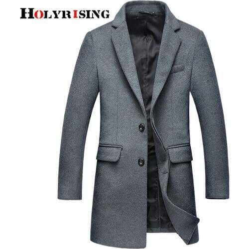 Holyrising casaco masculino men wool Jacket abrigos hombre Men Overcoat Winter Casual Wool Coat Men Stand Collar 4 color 18493-5