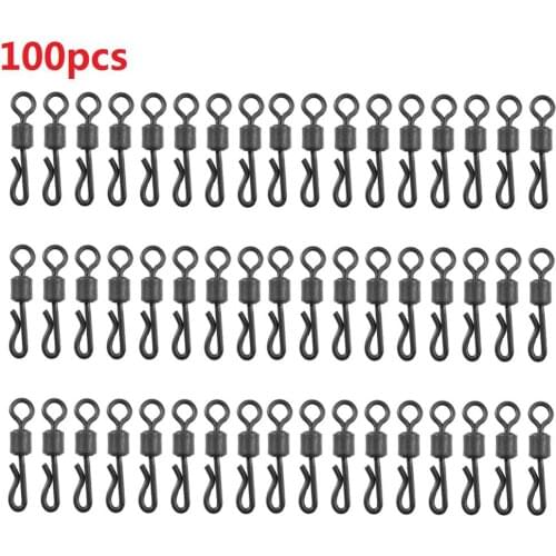 25/50/75/100 pcs Fishing Connector Bearing Swivel Q-Shaped Quick Change Swivels For Carp Fishing Terminal Tackle Accessories