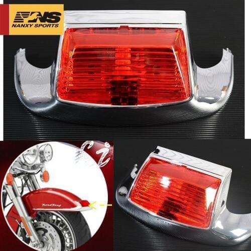 Red Front Mud Guard Fender Tip Light Lens Cover For Harley FLHTCU Ultra Classic Electra Glide FLSTC Heritage Softail Classic