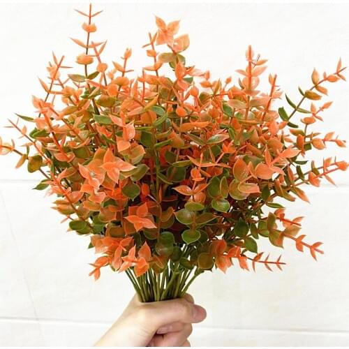 38cm Artificial Plants Plastic Eucalyptus Leaves Potted Art Flower Arrangement Material Used For Home Hotel Wedding Decoration