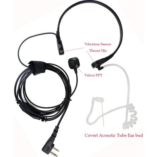 Best Vibration Throat Mic Walkie Talkie Microphone Headset For Radio BAOFENG UV-5R UV-B6 GT-3 Wouxun kg-uv8d Throat Microphone