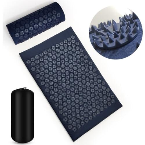 Yoga Acupressure Mat and Pillow Set Acupuntura Foot Back Waist MassageNeck Back Foot Massager Pain Stress Relief Massage Pad