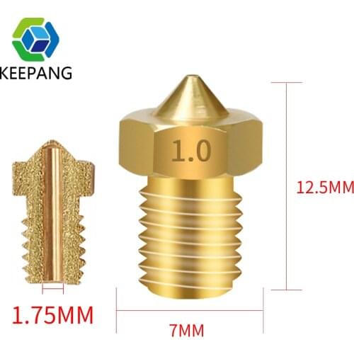 10pcs E3D V5 V6 Nozzle M6 threaded 3D Printer Nozzle Metal Boquill 0.1to 1.0mm for 1.75mm 3mm filamnet 3D Printer Parts