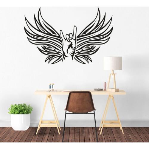 Rock Music Gesture Wall Sticker Home Decoration Rocker Hand Sign Vinyl Wall Art Murals Removable Music Hand Vinyl Decal AZ797