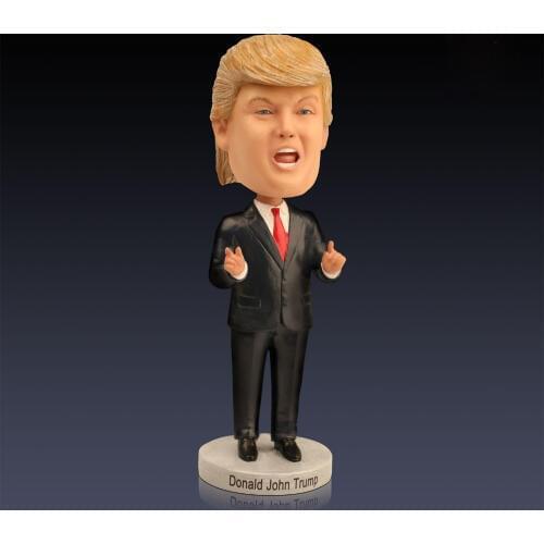 Novelty Donald Trump Bobblehead Dolls Shake Head Toys Anti-stress Resin Crafts Character Ornaments
