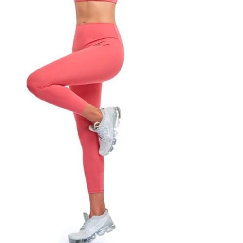 New autumn and winter womens yoga suit nude exercise leggings 25 inches-7/8 high waist yoga pants sports bra 2 piece set women