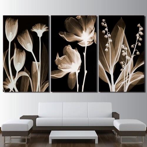 New Arrival Canvas Art Plants Flower in Dark Canvas Painting Wall Art Canvas Poster and Print Wall Picture for Living Room