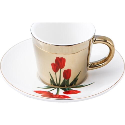 New Arrival Creative Rose mirror reflection cup Coffee mugs Breakfast Milk cup for girl friend Valentines Day
