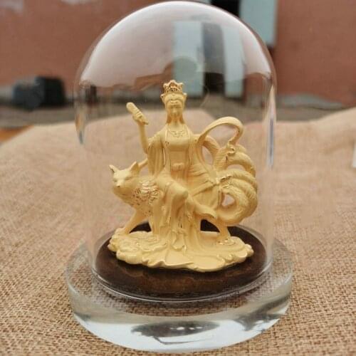 New Arrivals boxwood carving Nine Tailed Fox fairy lady ornaments, Taoist magic tools, geomantic supplies