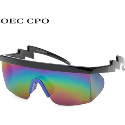 OEC CPO Vintage Men Sunglasses For Men Brand Designer One Piece Women Oversize Goggles Outdoor Sun Glasses For Men O45