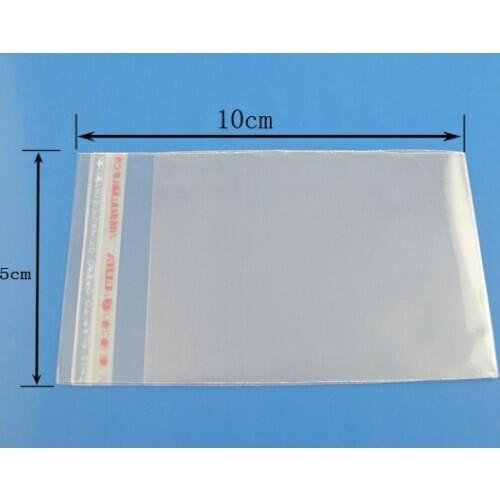 80PCs Clear Self Adhesive Seal Plastic Bags(Usable Space 8x5cm) 5x10cm new