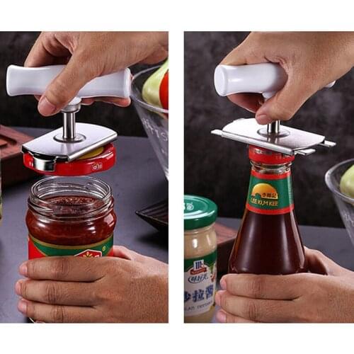 Adjustable Jar Opener Stainless Steel Lids off Jar Opener Bottle Opener Can Opener for 1-4 inches Kitchen Gadget