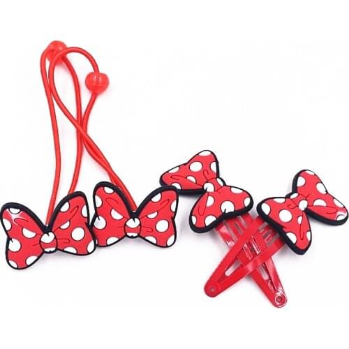 4PCS Cute Bow Kids Hairbands Barrettes For Girls Hair Accessories Elastic Hair Bands Hairpins Hair Clip Kids Gift