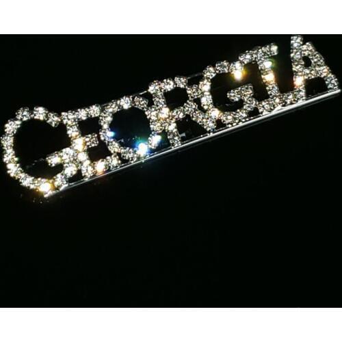 United States souvenir Gift "Georgia" State Word Lapel Pin Bling-bling Rhinestone Letters Brooch Jewelry&Accessories WHOLESALE
