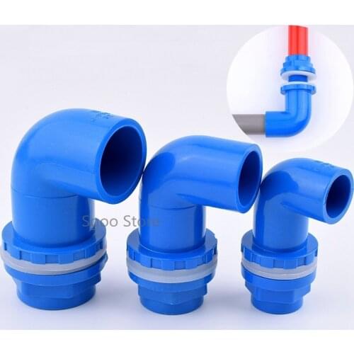 1Pc 20/25/32/40/50mm L Type PVC Pipe Connectors Thicken Fish Tank Drain Joints Garden Irrigation Aquarium Inlet Outlet Joints