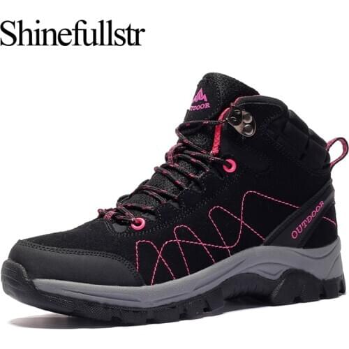 Outdoor Hiking Boots Women Trekking Shoes Woman Climbing Camping Mountain Botas Senderismo Plush Fur Treking Hike Professional