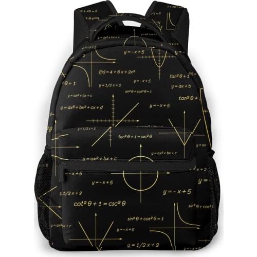 Backpack Women Shoulder Bag For Teenage Girls Abstract Math Bagpack Female Ladies School Backpack