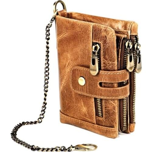 ZOVYVOL New Men Women Retro Multifunctional Zipper Bank Card Money Wallet Rfid Pocket Brown Card Holder Travel Bag Photo Purse