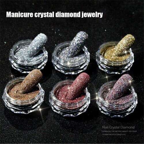 1g/Jar Nail-Decoration Crystal (Blue/Gold/Silver/Rose Red...) 8 Colors Shiny Nail Art Decoration/ Manicure Diamond Powder#RER125