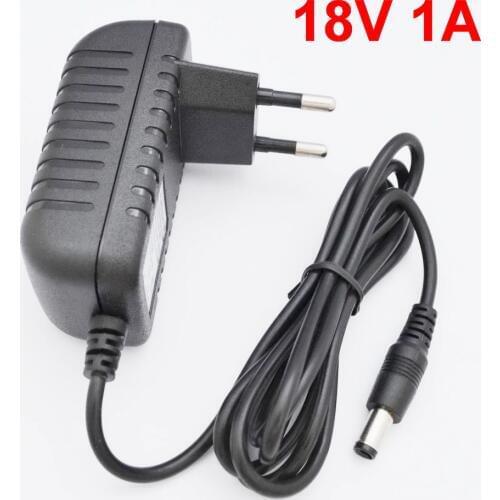 1PCS 18V 1A High quality IC solutions AC 100V-240V Converter Adapter DC 18V 1A 1000mA Power Supply EU Plug 5.5mm x 2.1-2.5mm