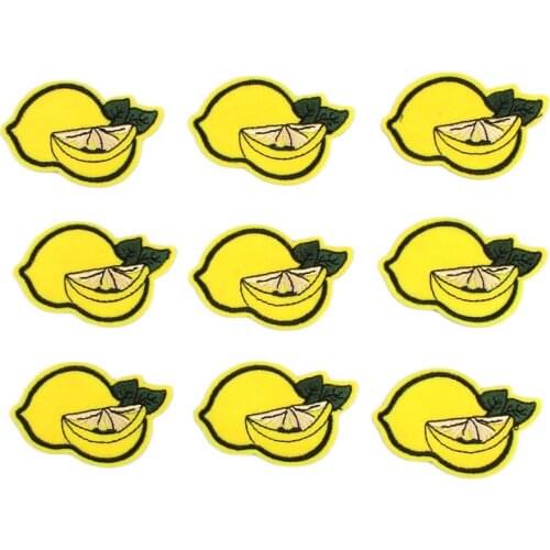10pcs Iron On Embroidery Lemon Patches For Jeans Coats Jacks bags Pants Decoration DIY Cartoon Stickers Clothes Appliques Badge