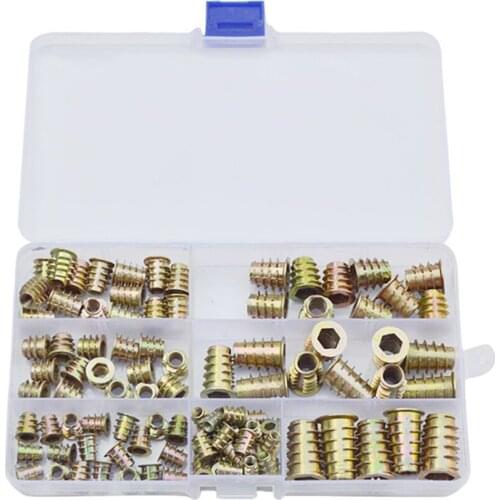100PCS M4 M5 M6 M8 M10Zinc Alloy Furniture Hex Socket Screw Inserts Nuts Tool Kit