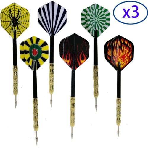 18PCS Professional Steel Tip Darts Shafts Flight Harrow Point Wing Needle With Flights