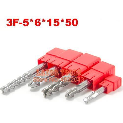 2017 3f-5.0,hrc50,carbide Square Flatted End Mill,3flute Milling Cutter For Aluminum Endmill Tools Carbide Cnc Mill Router Bits