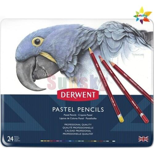 24 color 32992 Derwent Pastel color pencil Crayons De Couleur artist pastel water soluble lapis de cor Color art Pencil tin box
