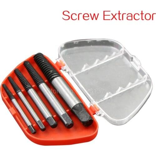 5Pcs/Set Steel Broken Speed Out Damaged Screw Extractor Drill Bit Guide Set Bolt Remover Bits Easy Stud Stripped Double Tool
