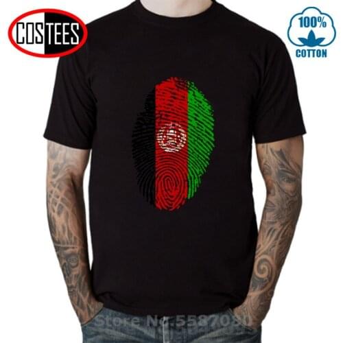 Afghanistan Flag Fingerprint T shirt men Funny Afghanistan Thumbprint Flage Design Man T-shirt 2020 New Fashion Casual Tee shirt