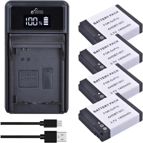 AHDBT-001 AHDBT 001 AHDBT-002 Battery + LED Charger for GoPro HD Hero 1 2 Hero1 Hero2 Motorsports Surf Outdoor 960 1080p Edition