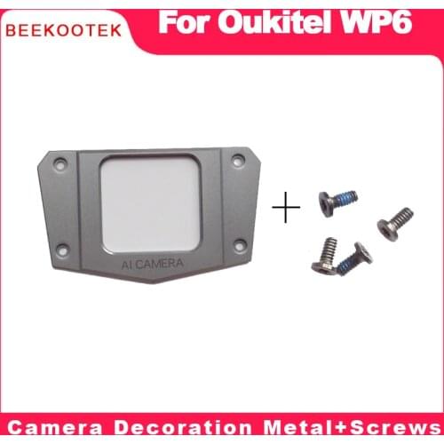 BEEKOOTEK New Original Oukitel WP6 Rear Camera Trimming Cover Camera Decoration Metal+Screws For Oukitel WP6 Smart Phone
