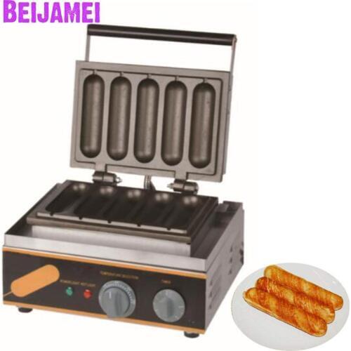 BEIJAMEI Free Shipping Commercial Hot Dog Waffle Maker 220V/ 110V Electric Hotdog Maker Making Machine For Sale
