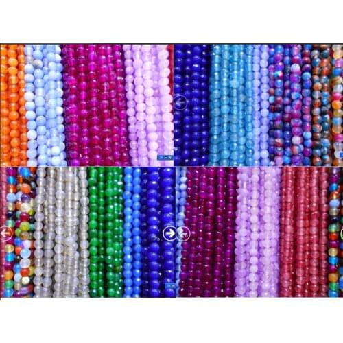 85Pcs/Strand=1Lot) Fashion Summer Style Natural Dyed Stone 4MM Faceted Round Loose Beads For DIY charms Jewelry