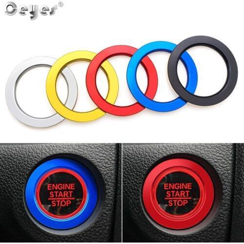Ceyes Car Ignition Engine Start Stop Decorate Button Rings Auto Interior Accessories Styling Case For Honda Civic 2016 2017 2018